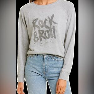 Zadig & Voltaire Rock & Roll Strass Oversized Sweatshirt XS Gray Stud FLAW 298$